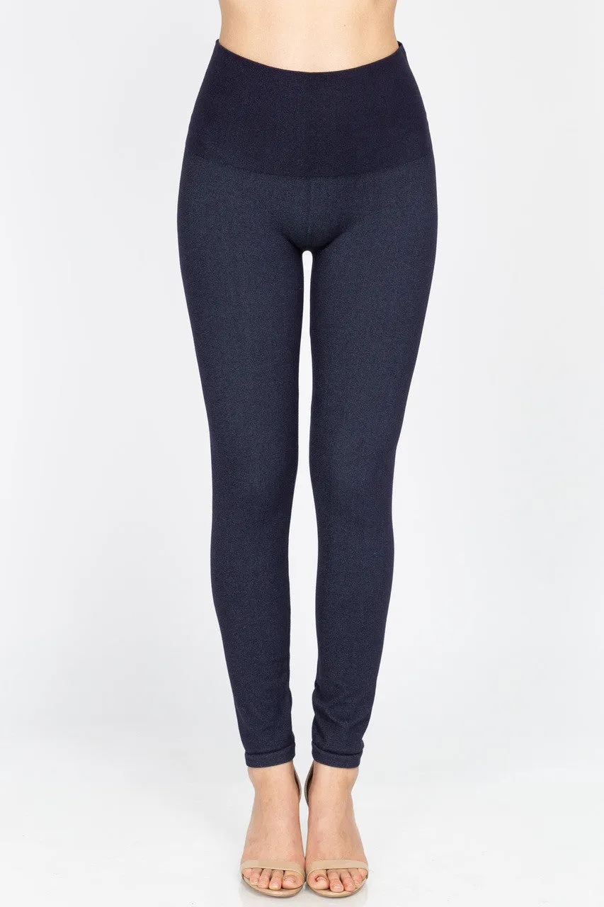 Premium Stretch Cotton Blend Denim Leggings