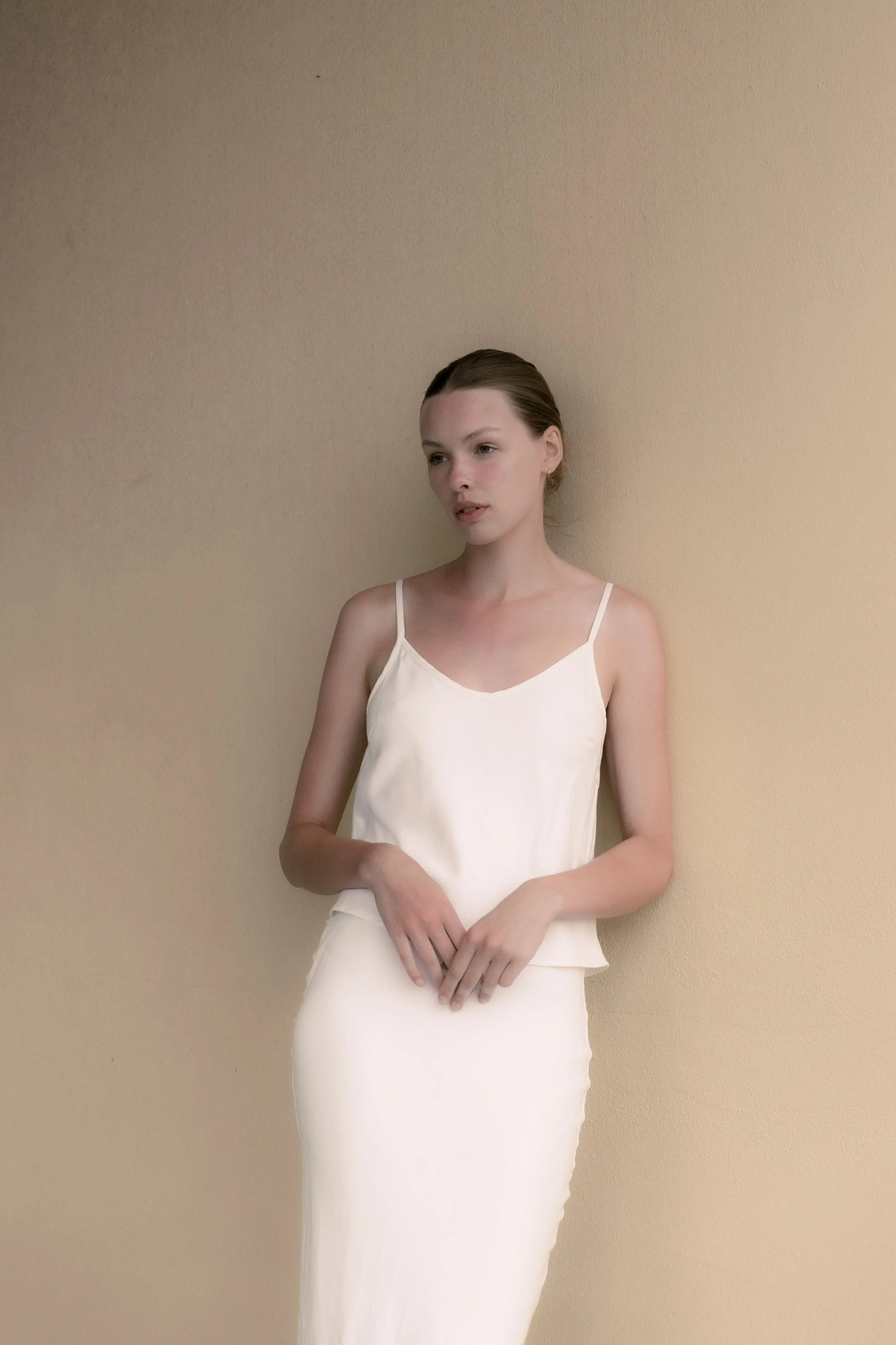 PREORDER: Harlow Bias-Cut Tank Top in Stretch Twill