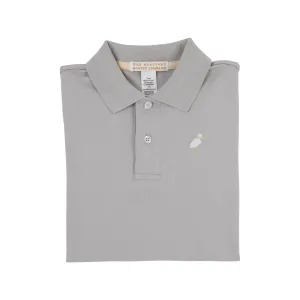 Prim & Proper Polo & Onesie - Grantley Gray with Multicolor Stork
