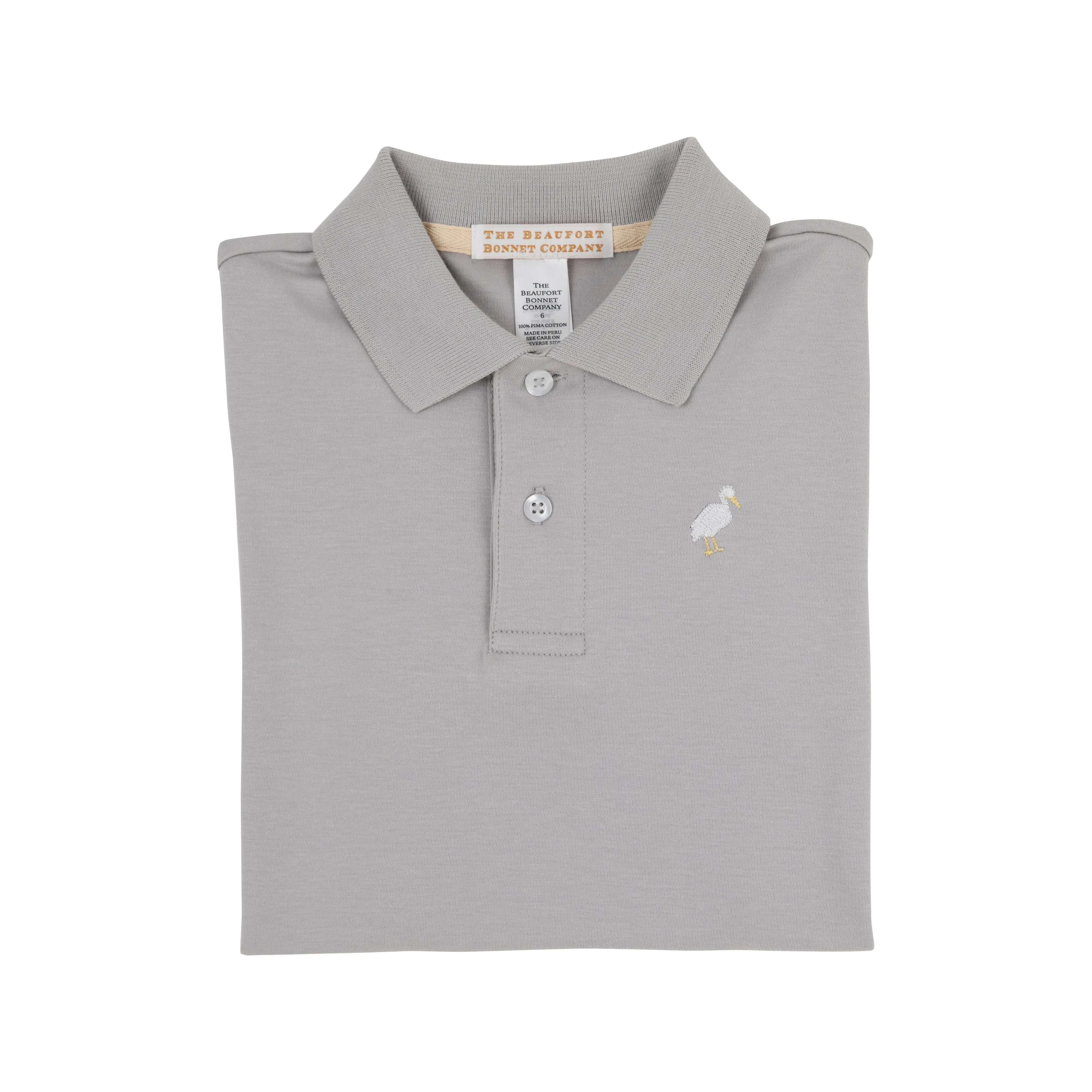 Prim & Proper Polo & Onesie - Grantley Gray with Multicolor Stork