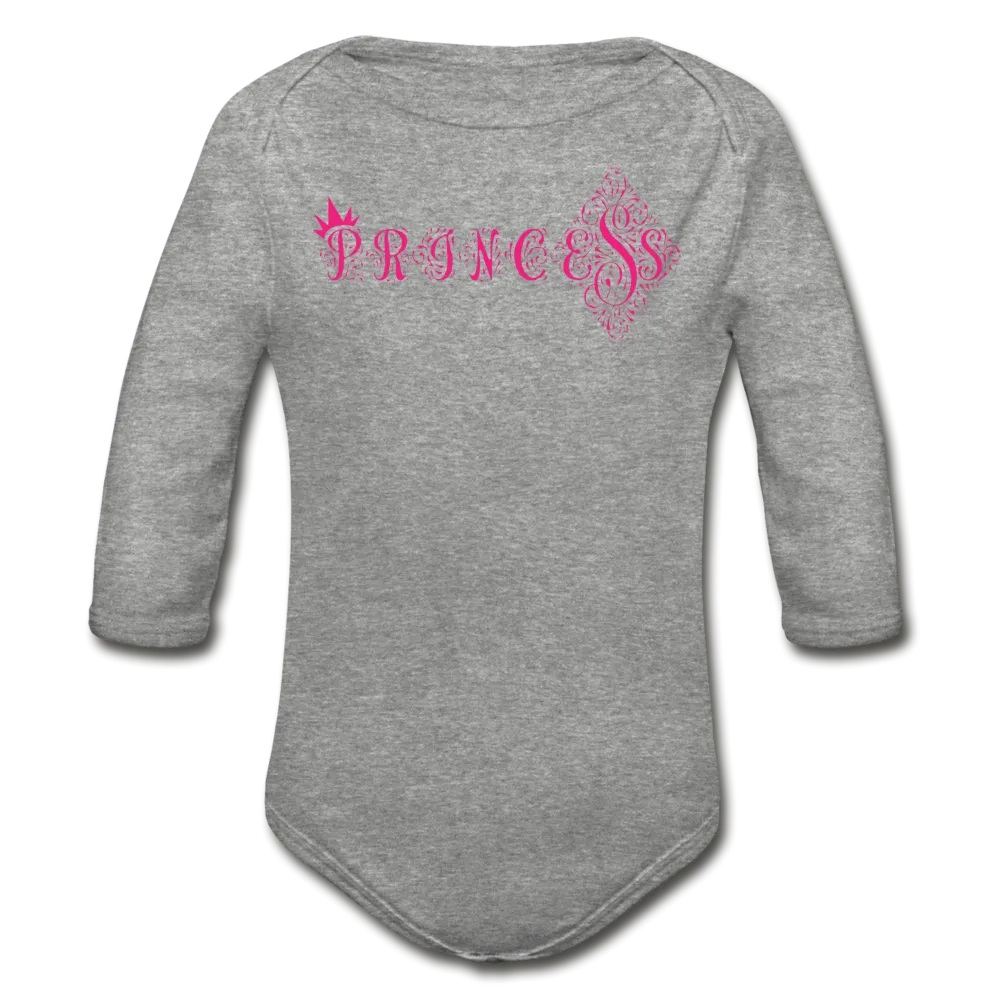 Princess Black Long Sleeve Baby Bodysuit