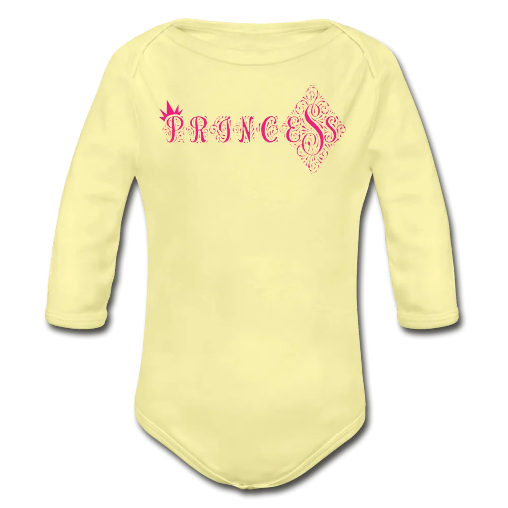 Princess Black Long Sleeve Baby Bodysuit