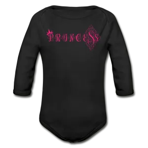 Princess Black Long Sleeve Baby Bodysuit