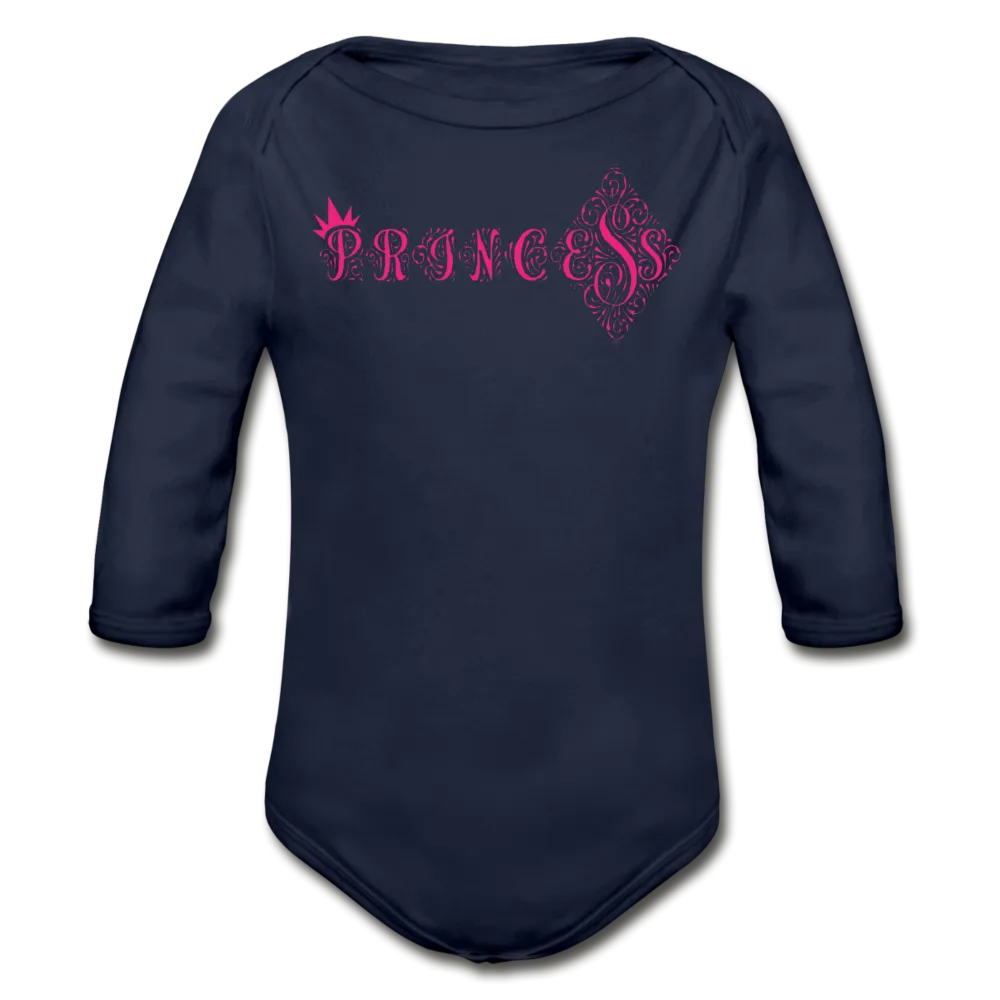 Princess Black Long Sleeve Baby Bodysuit