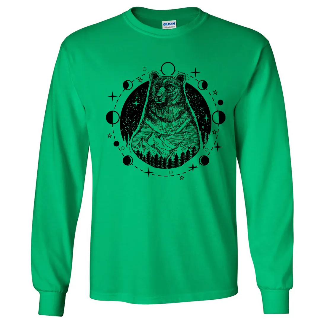 Psychic Moon Forest Grizzly Long Sleeve Shirt