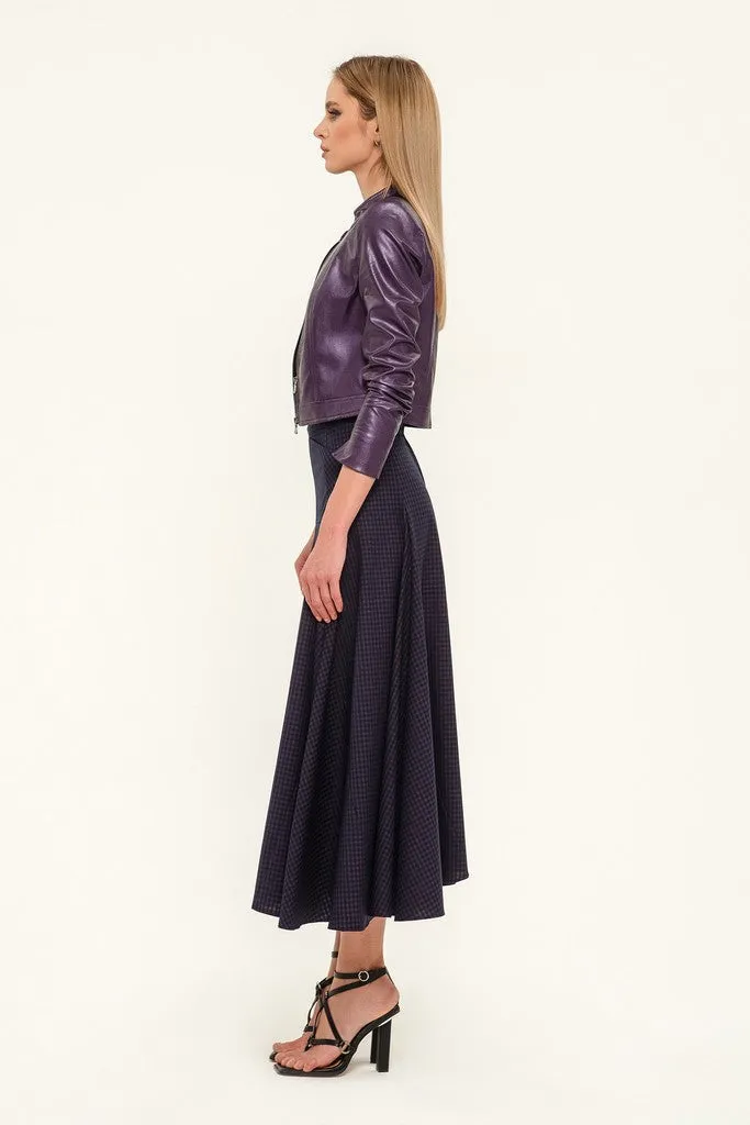 Purple Elegant Day Godet Maxi Skirt with Pockets