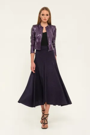 Purple Elegant Day Godet Maxi Skirt with Pockets