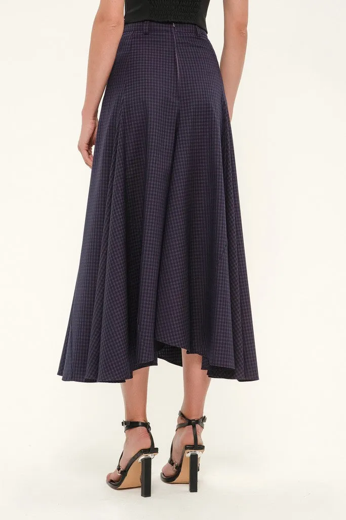 Purple Elegant Day Godet Maxi Skirt with Pockets