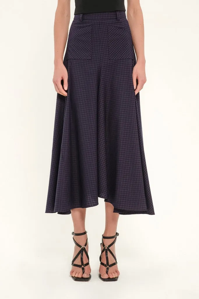 Purple Elegant Day Godet Maxi Skirt with Pockets