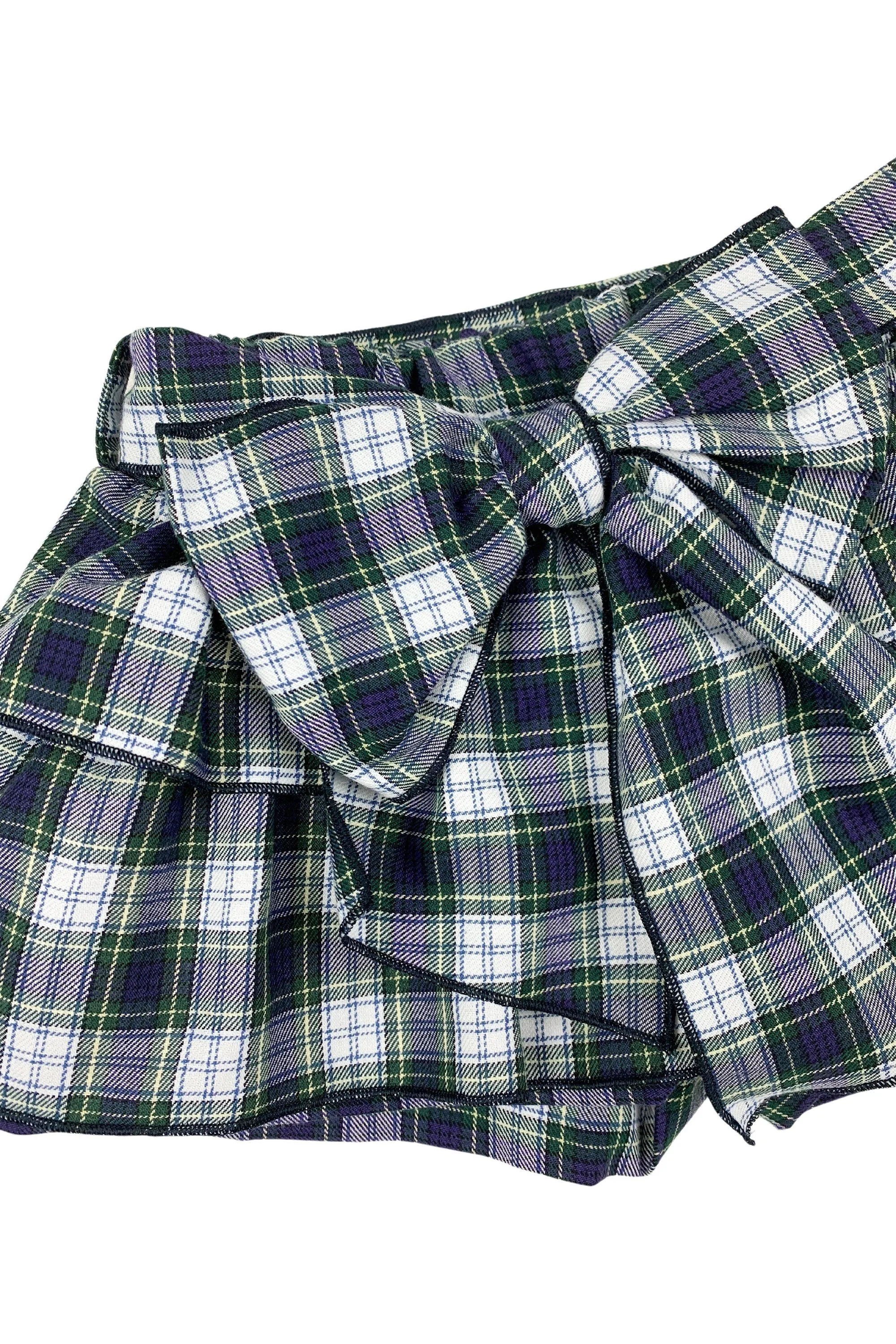 "Annie" Navy & Green Tartan Skort