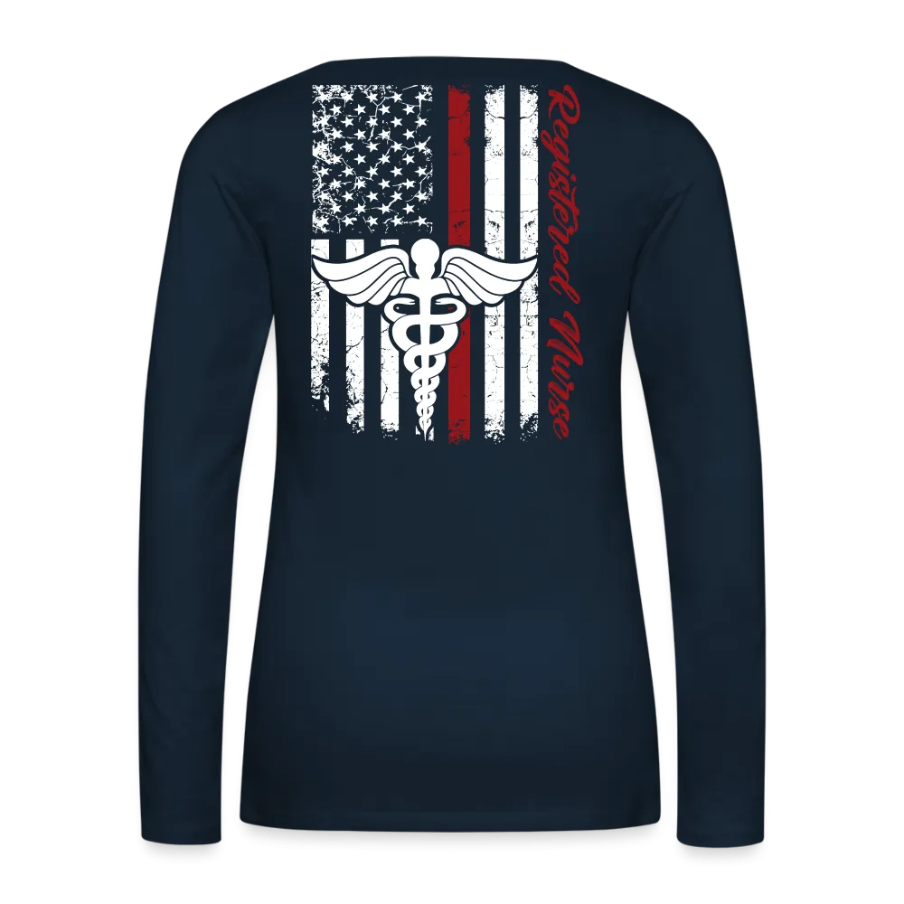Registered Nurse Flag Women's Premium Long Sleeve T-Shirt  (CK7000)