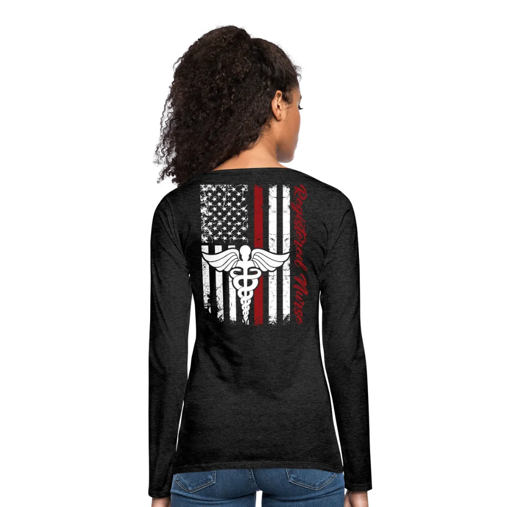 Registered Nurse Flag Women's Premium Long Sleeve T-Shirt  (CK7000)