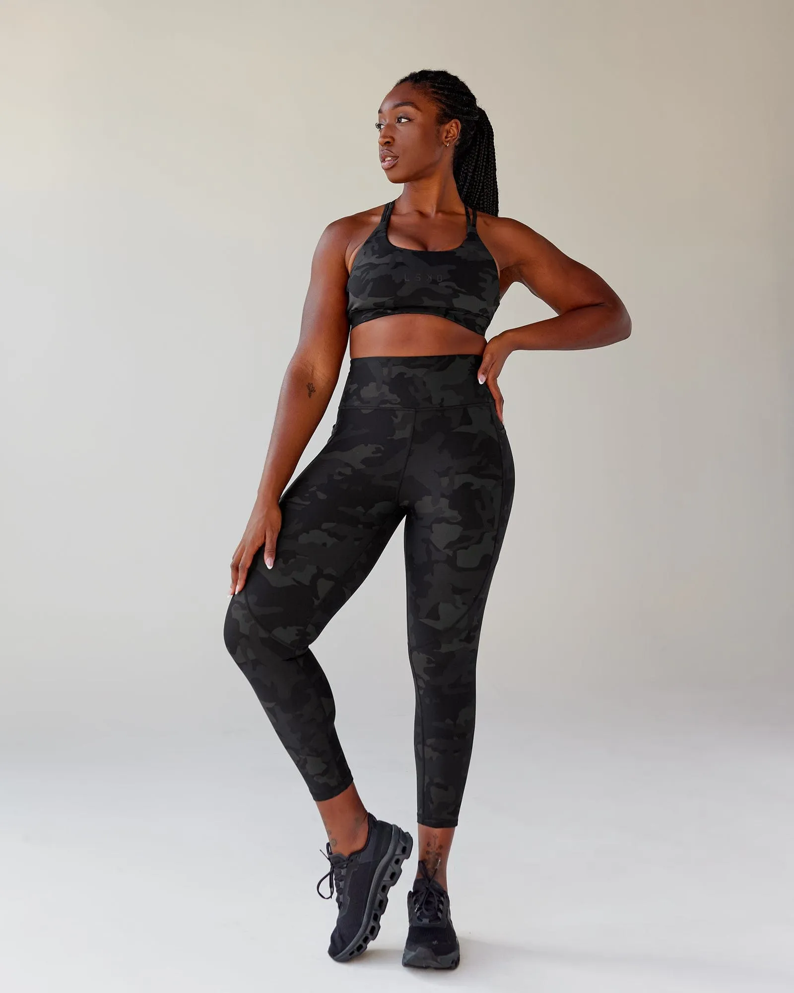 Rep 7/8 Length Tight - Black-Camo