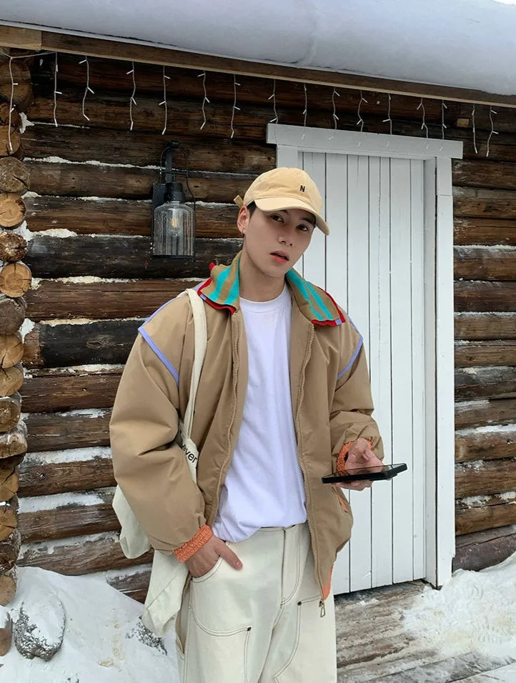 Retro College Style Insulated Cotton Jacket
