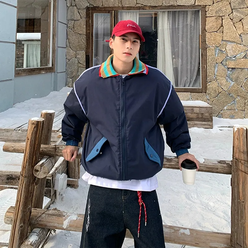 Retro College Style Insulated Cotton Jacket