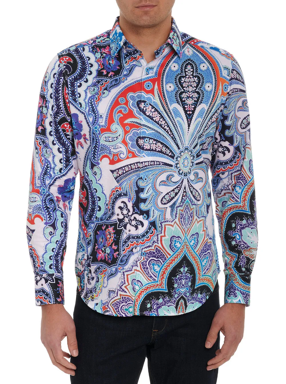 Robert Graham Devil's Treasure Paisley Long Sleeve Shirt Size Large