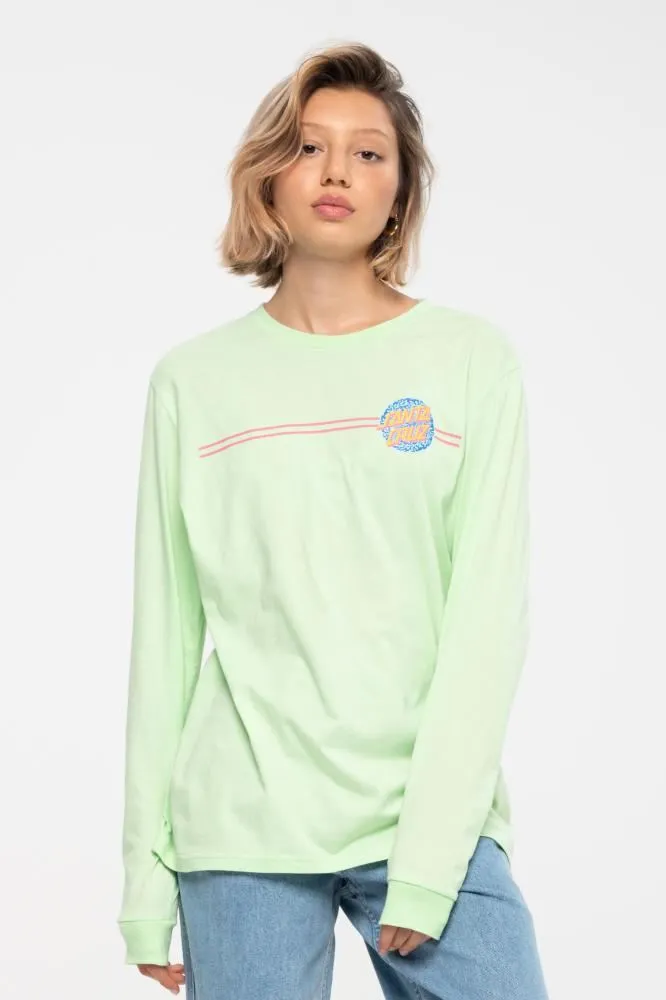 Santa Cruz Womens L/S T-Shirt Ocscure Dot L/S T-Shirt - Green Ash