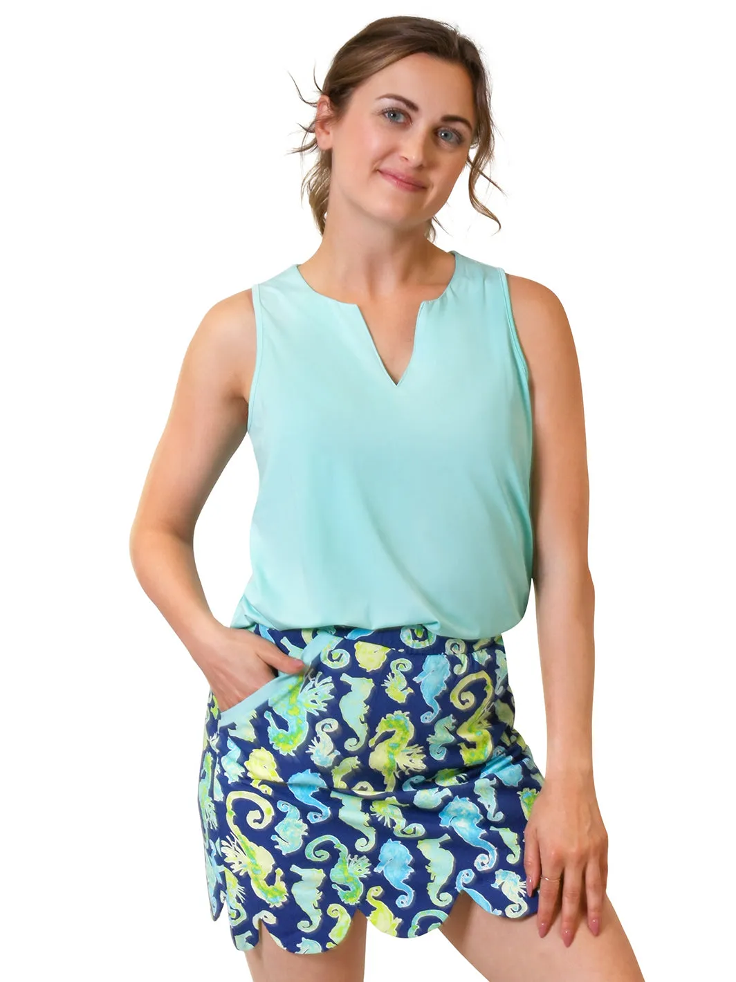 Sassy Scallop Skort Neptune