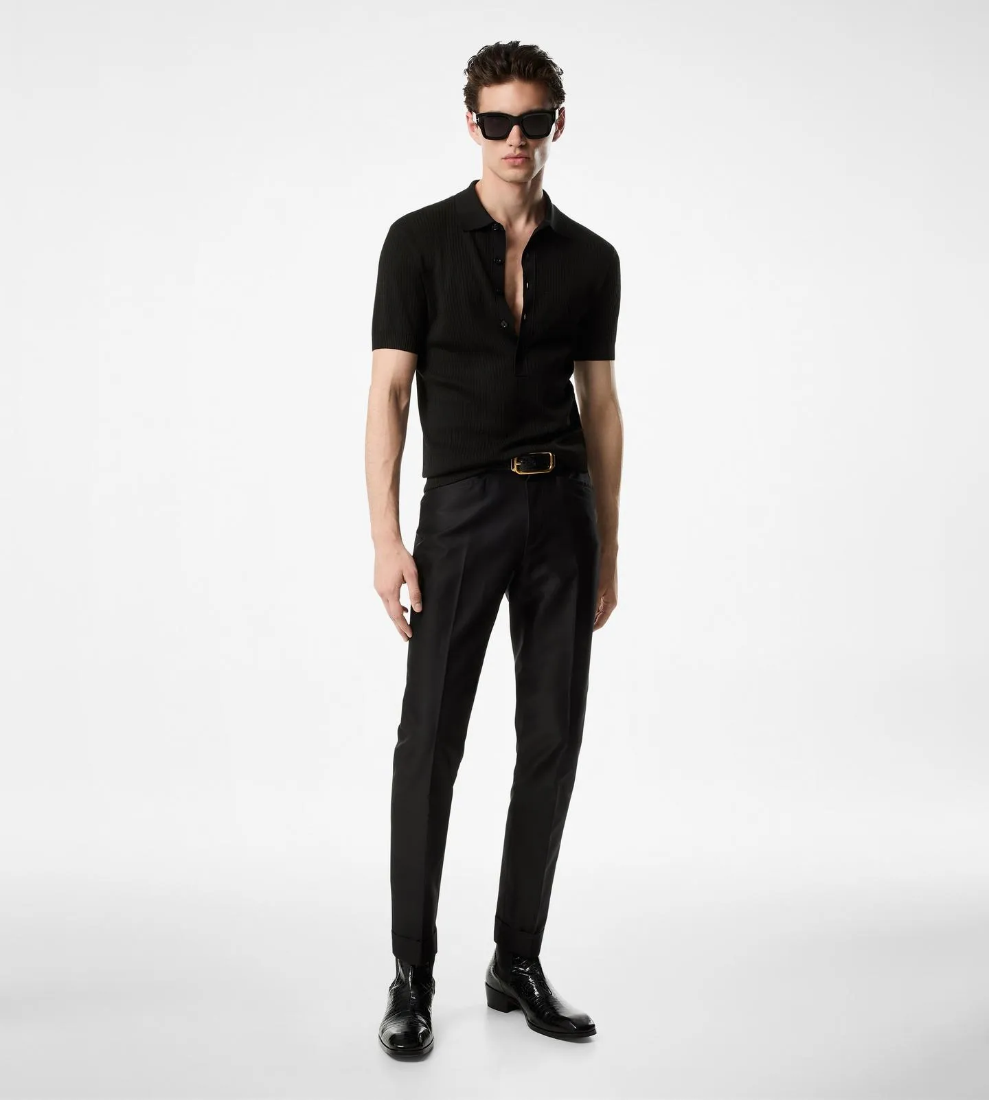 Silk Blend Wide Rib Polo