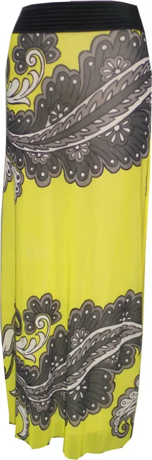 Silver Paisley Long Skirt