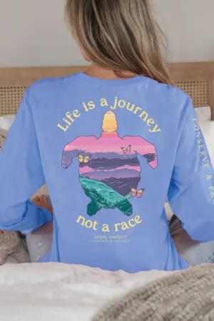 Simply Southern Long Sleeve Life is a Journey Not A Race Turtle T-shirt for Women in Vista | LS-TRACKT8-JOURNEY-VISTA