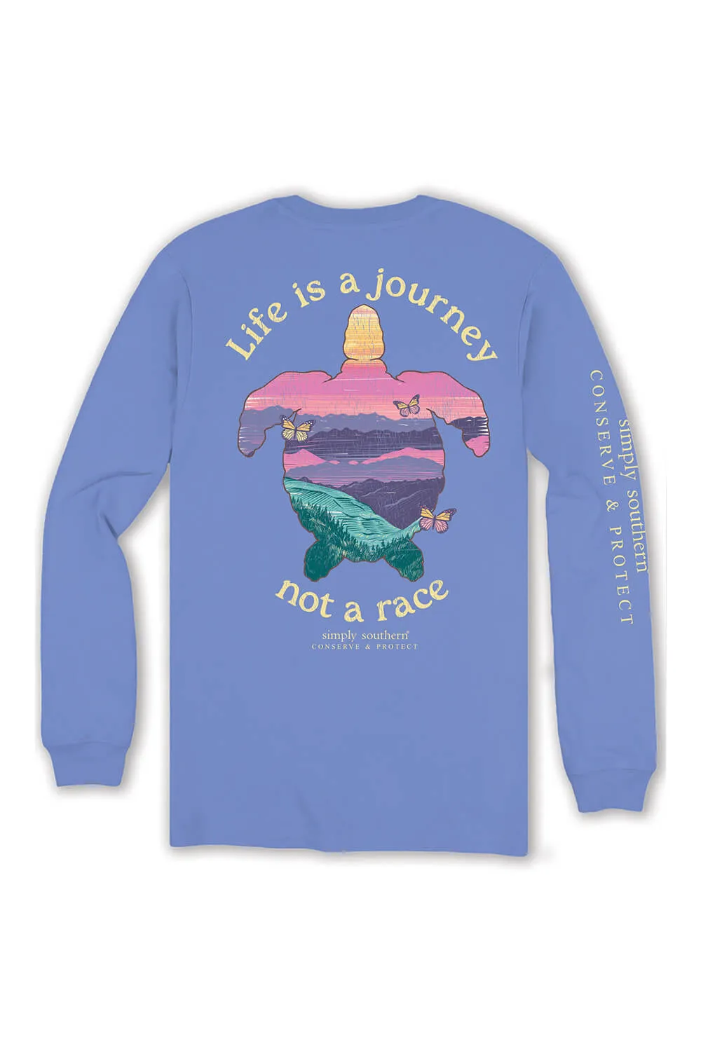 Simply Southern Long Sleeve Life is a Journey Not A Race Turtle T-shirt for Women in Vista | LS-TRACKT8-JOURNEY-VISTA