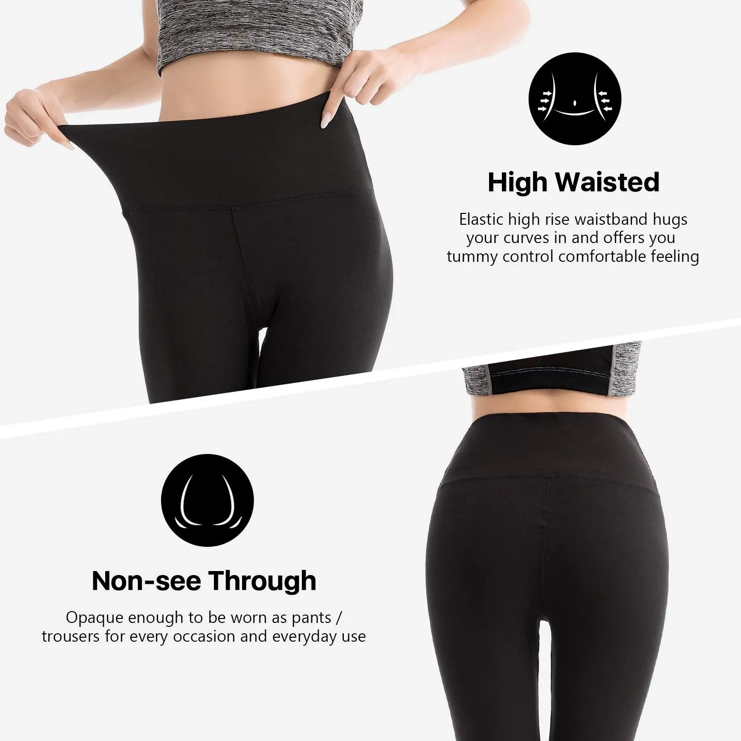 SINOPHANT High Waisted Leggings for Women - Full Length Capri Buttery Soft Yoga Pants for Workout Athletic(Full ArmyGreen,S-M)