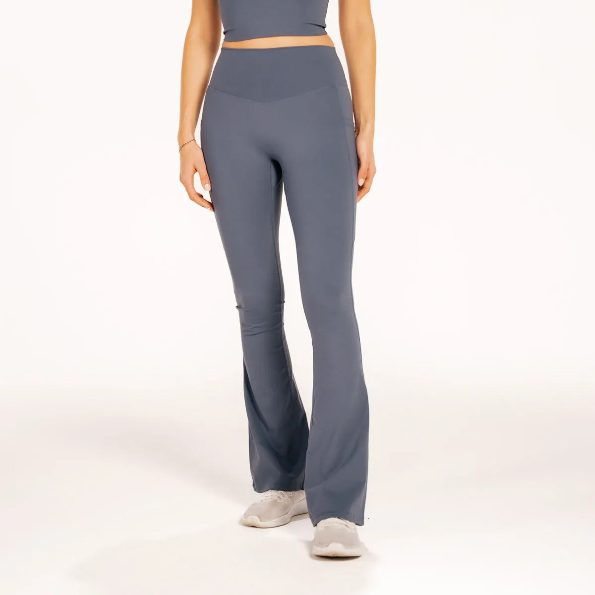 Slate Blue Bec Flare Pocket Leggings