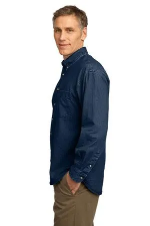 SP10 Port & Company Long Sleeve Denim Shirt