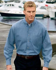 SP10 Port & Company Long Sleeve Denim Shirt