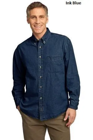 SP10 Port & Company Long Sleeve Denim Shirt