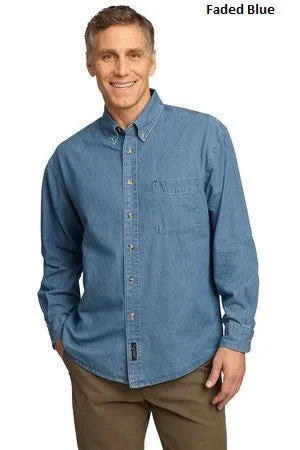 SP10 Port & Company Long Sleeve Denim Shirt