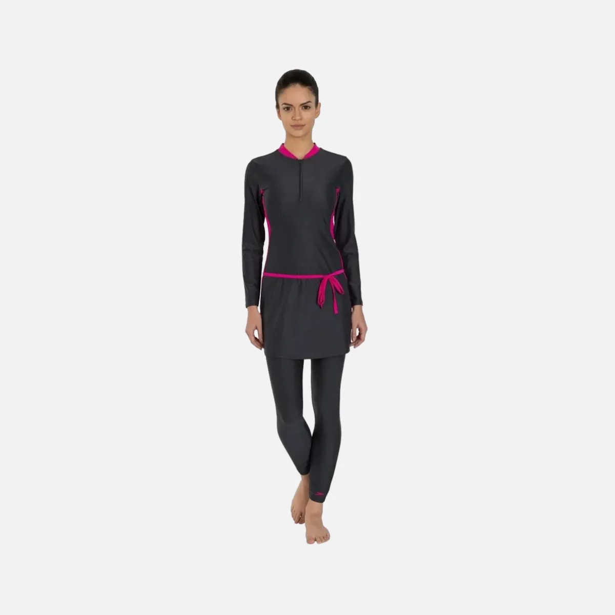 Speedo Adult Female 2Pc Full Body Suit -Oxid Grey/Electric Pink