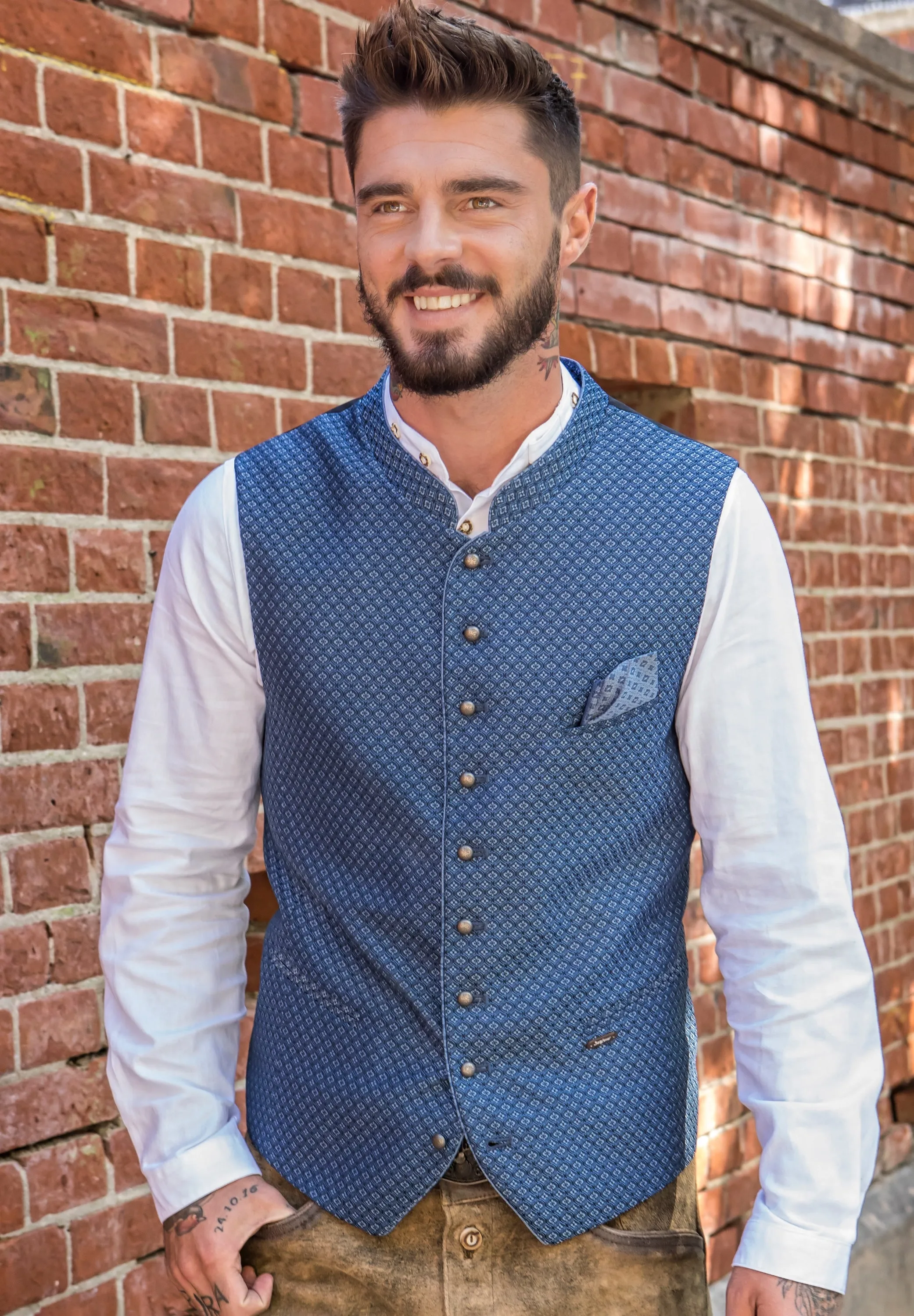 Stockerpoint Traditional "Leon" Weiss Long Sleeve Shirt (closeout)