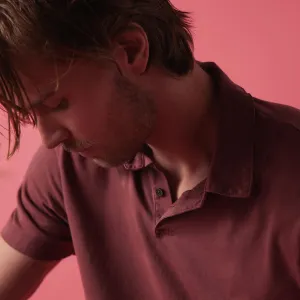 Sueded Jersey Polo - Claret Pigment