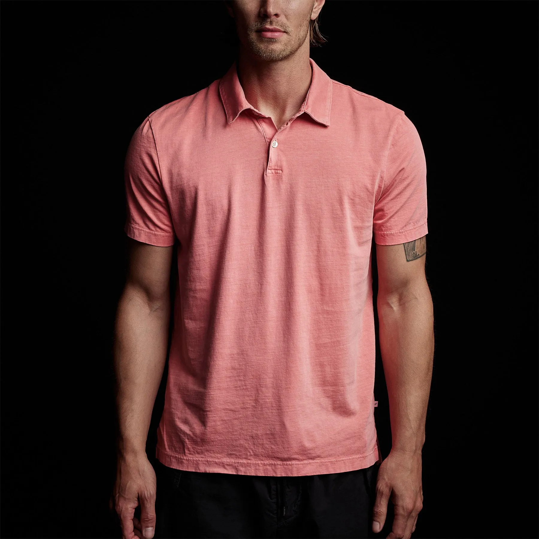 Sueded Jersey Polo - Flamingo Pigment