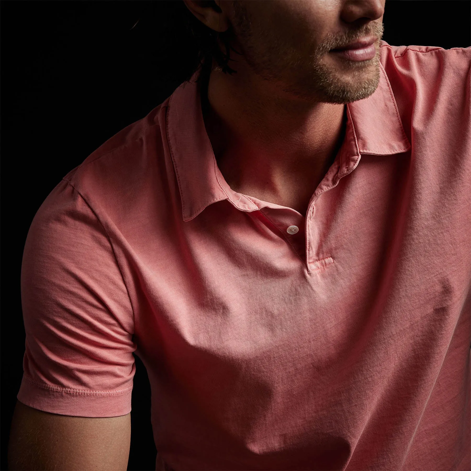 Sueded Jersey Polo - Flamingo Pigment