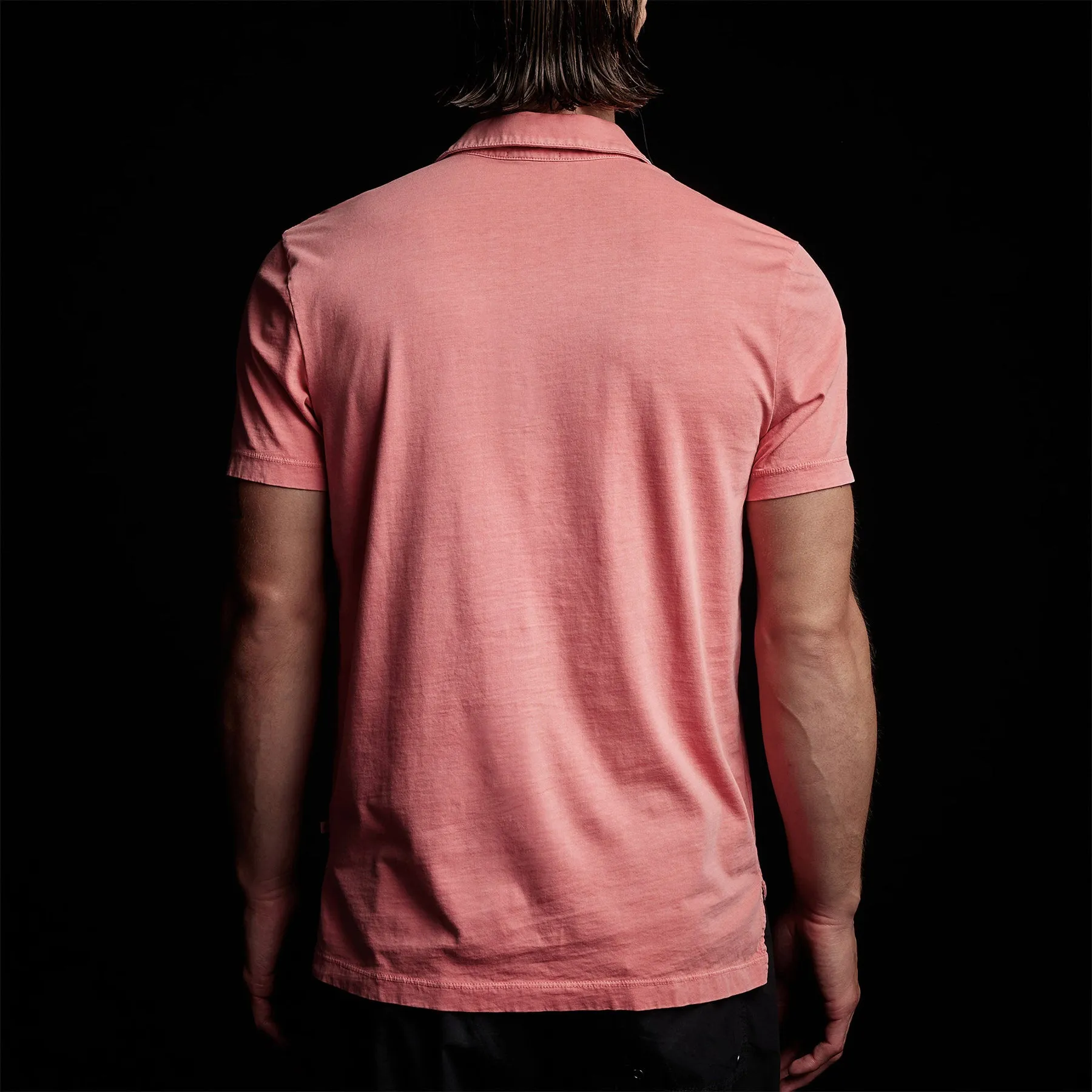 Sueded Jersey Polo - Flamingo Pigment