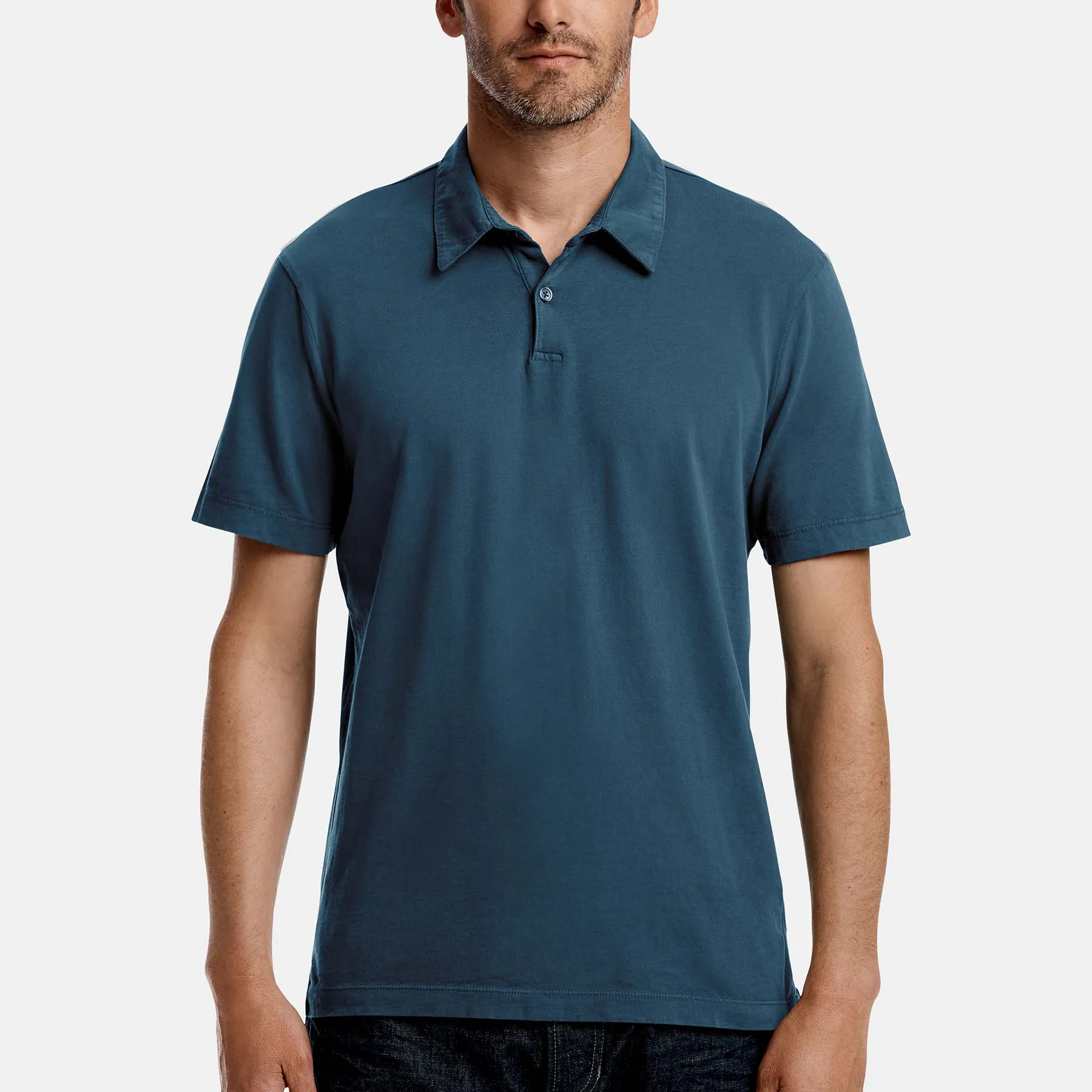 Sueded Jersey Polo - Sterling Pigment