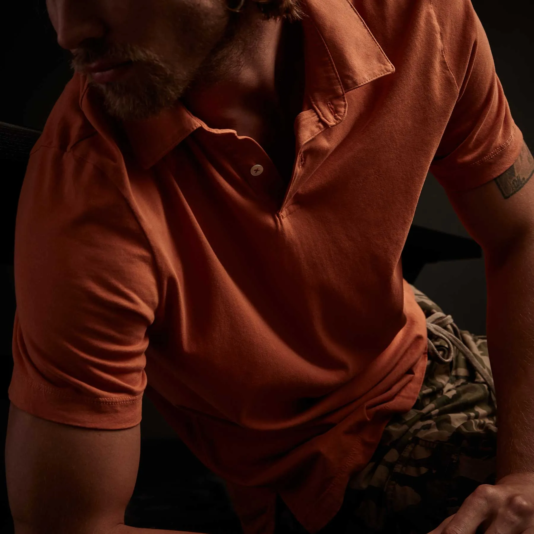 Sueded Jersey Polo - Sunburst