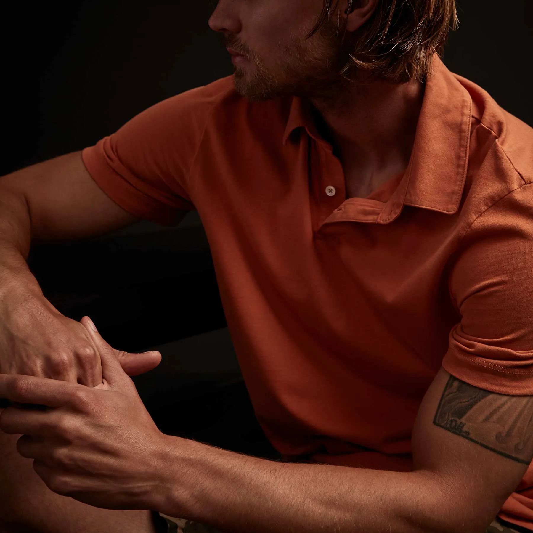 Sueded Jersey Polo - Sunburst