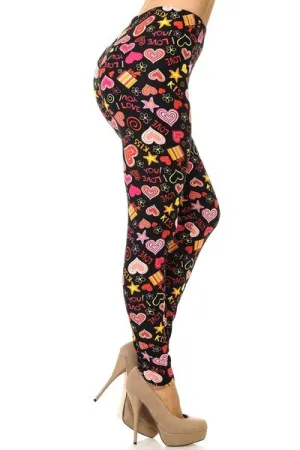 Symbols of Love Valentine's Day Leggings