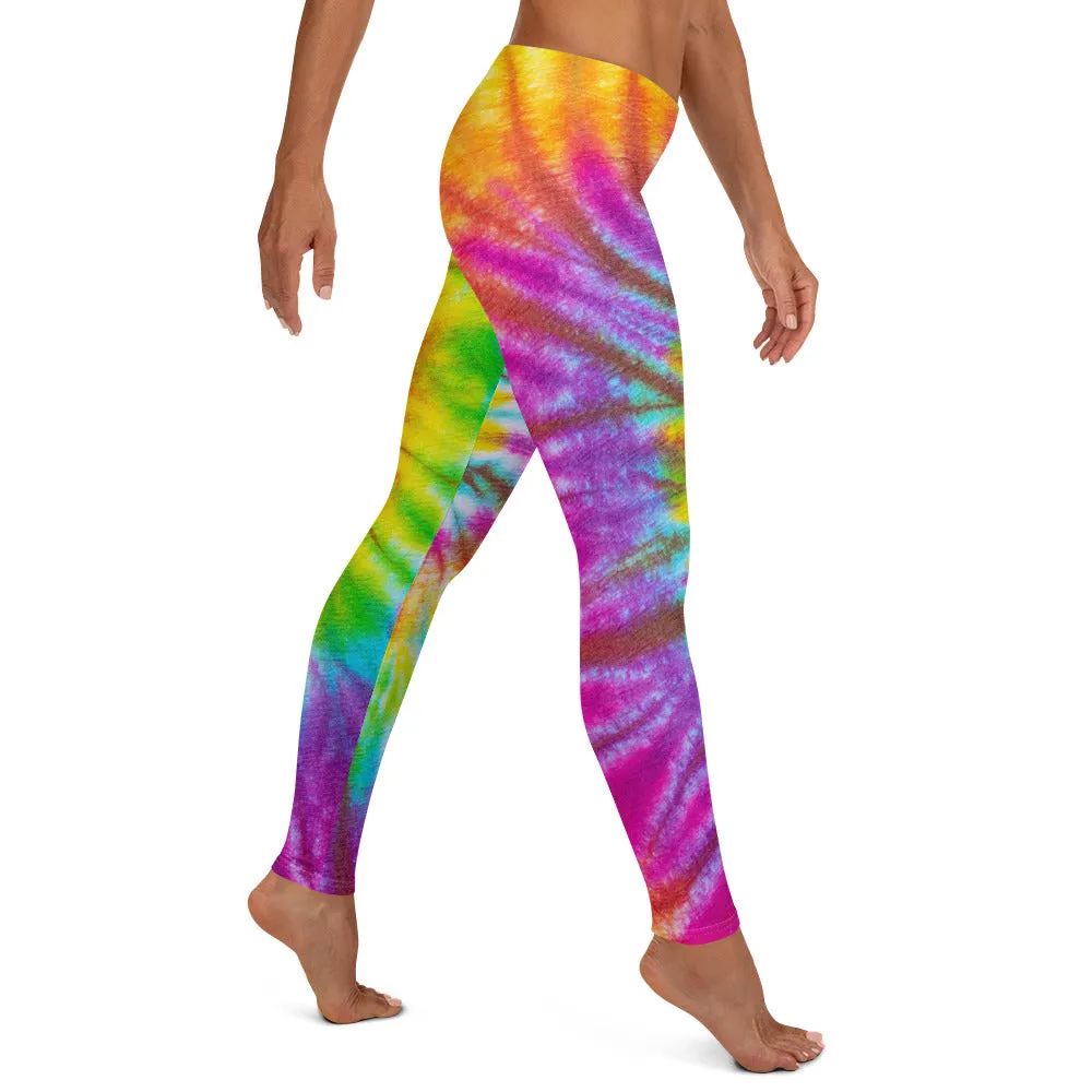Tie Dye Themed Rainbow Leggings