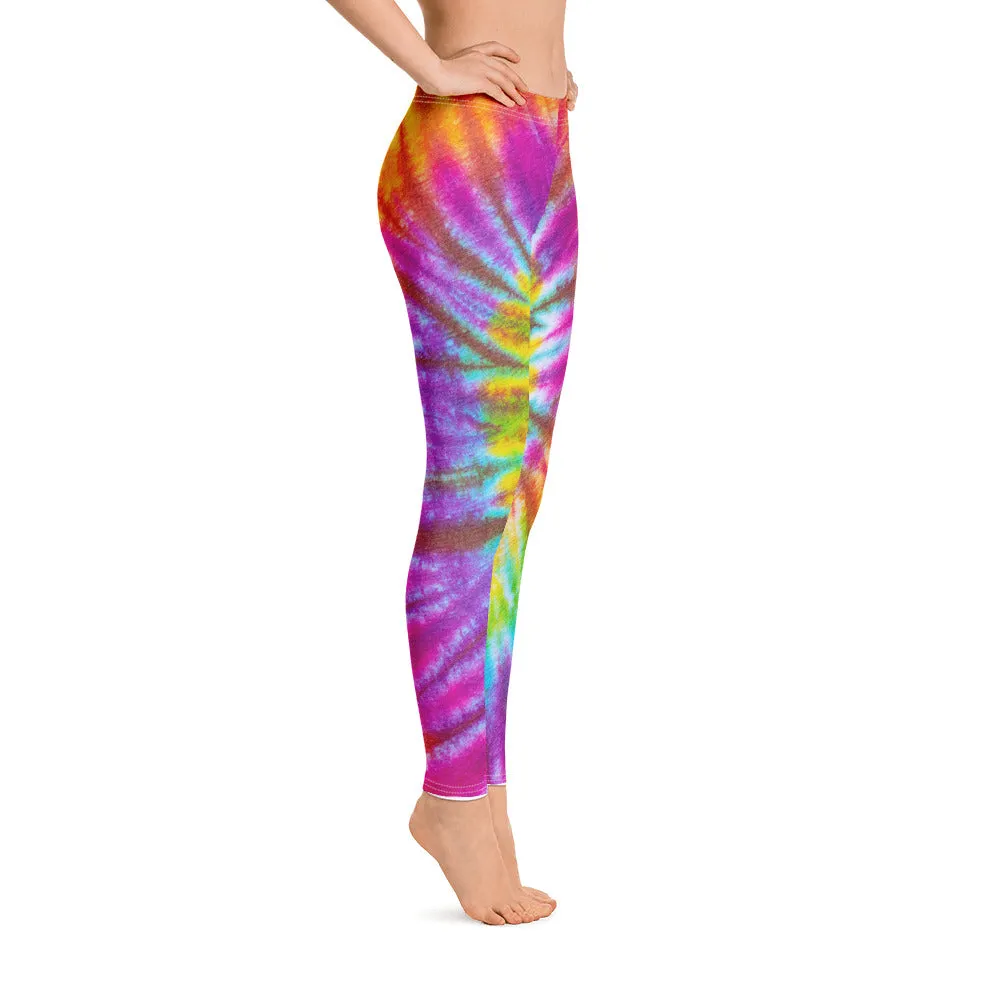 Tie Dye Themed Rainbow Leggings