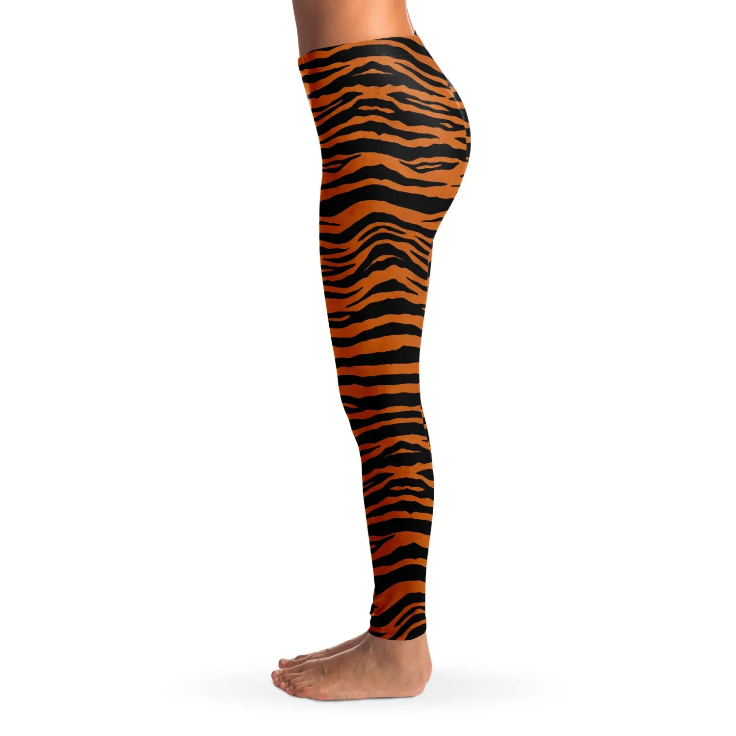 Tiger Striped Leggings Orange and Black Sizes XS - XL