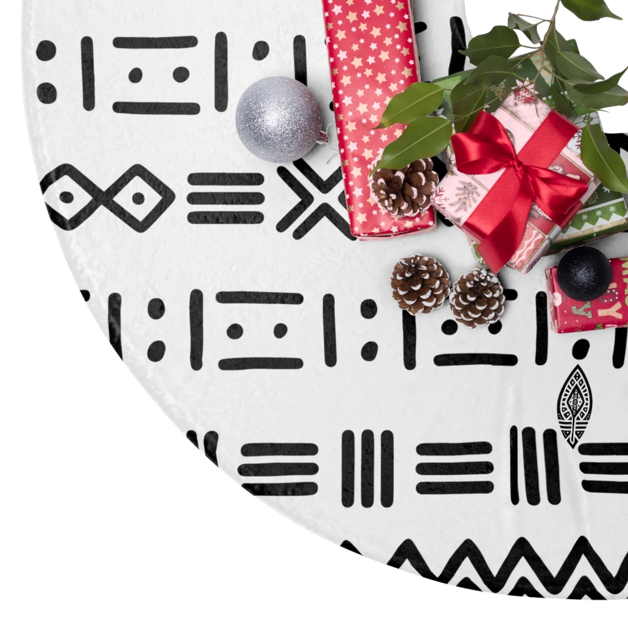 Tree Skirts - Geometric Mailian Mudcloth Print #3
