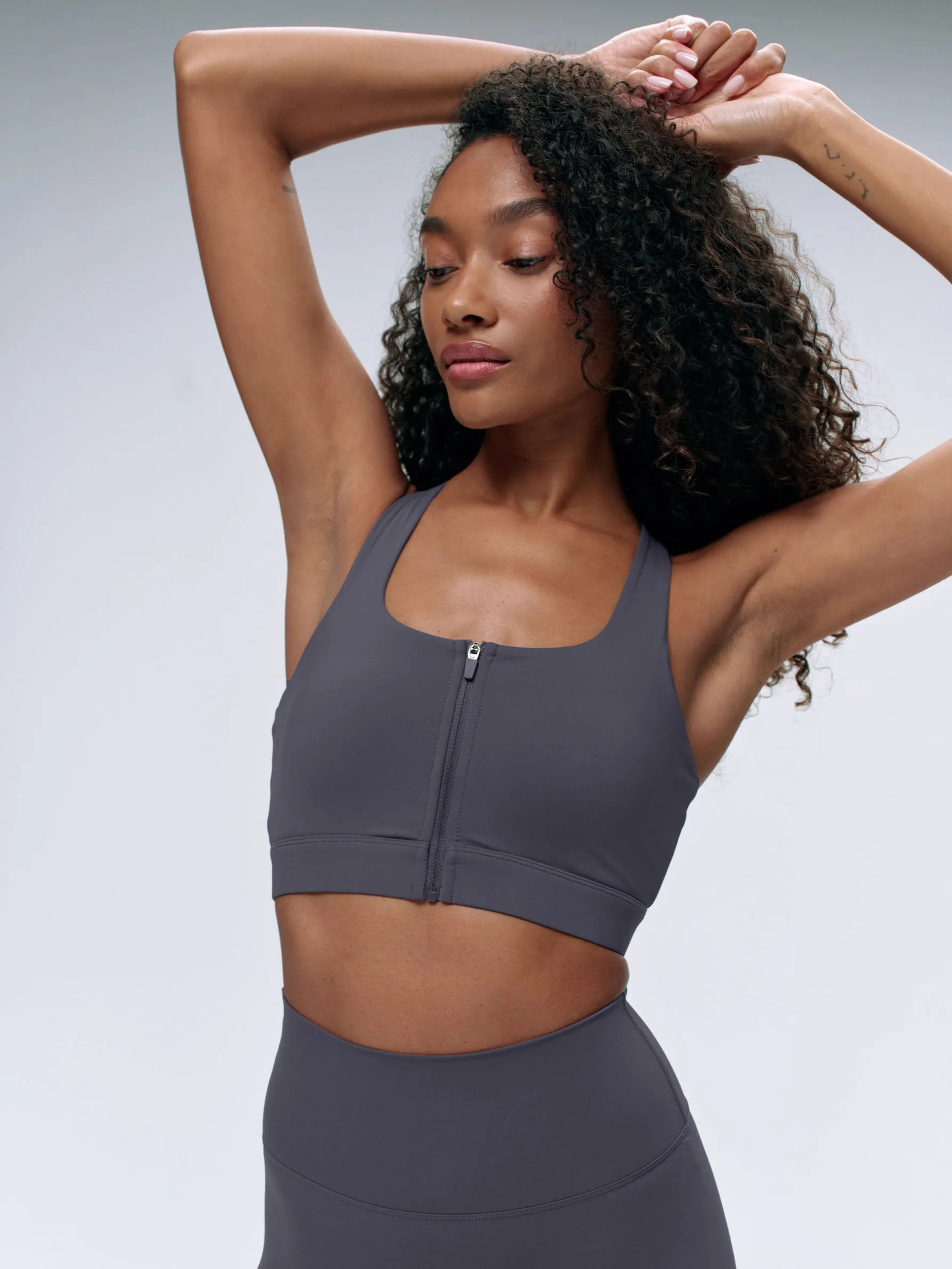 Ultimate Zip Front Bra - Dark Grey