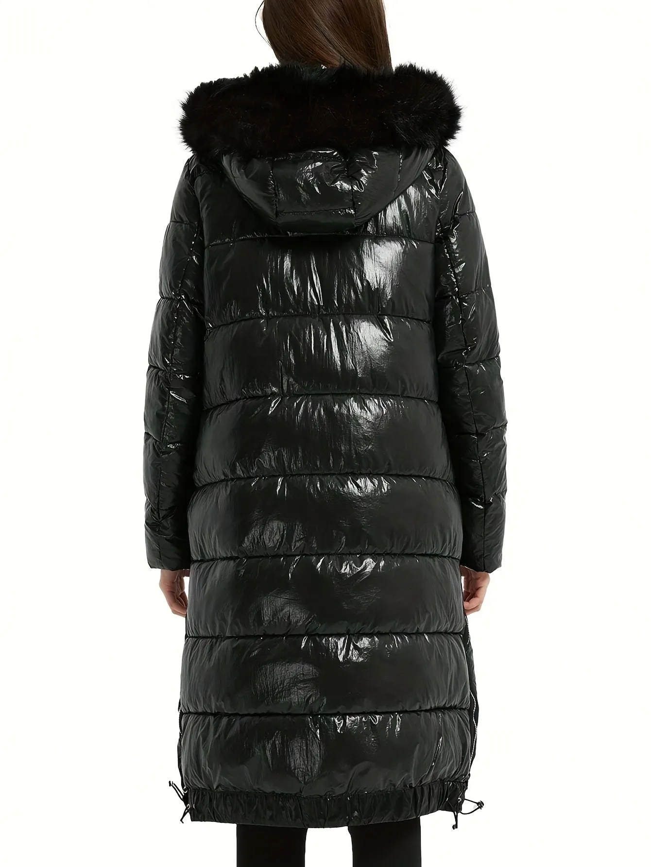 Ultra-Warm Women's Long Quilted Puffer Coat - Down Alternative Thermal Winter Parka Jacket with Hood and Windproof Function - Thicken Insulation for Extreme Cold Weather