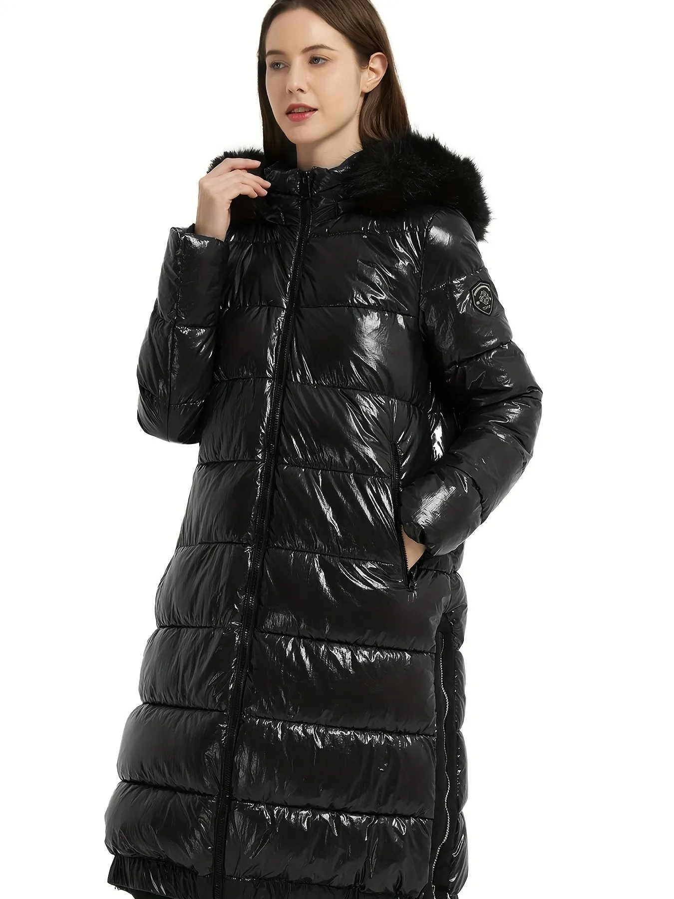 Ultra-Warm Women's Long Quilted Puffer Coat - Down Alternative Thermal Winter Parka Jacket with Hood and Windproof Function - Thicken Insulation for Extreme Cold Weather