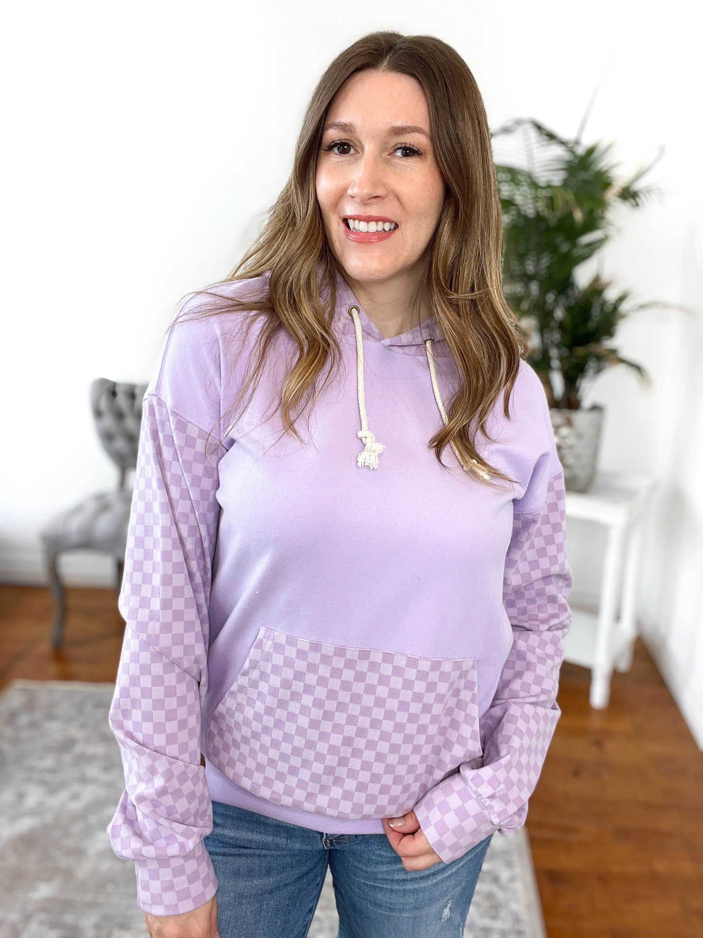 University Hoodie - Checked Out Purple